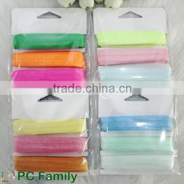 High quality 5/8" 6yards retail packing fold over elastic ribbon