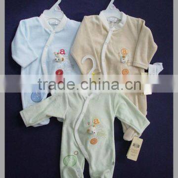 velvet printed embroidery baby romper with toy