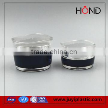 any color green blue supply acrylic plastic jars for baby skin and body whitening cream,PMMA loose powder jar,pet cosmetic jar
