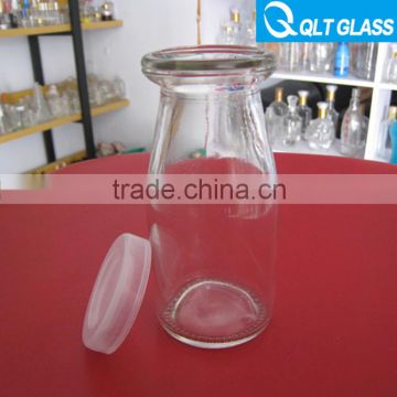 wholesale factory glass milk bottle with lid