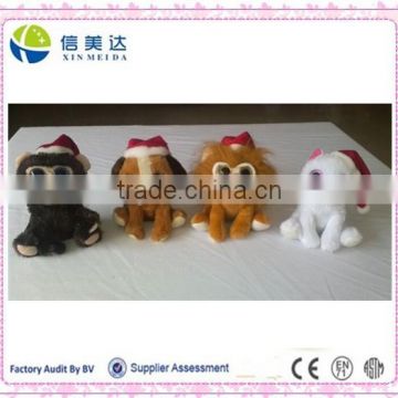 Popular Plush Christmas Soft Animal Toy with Santa Hat