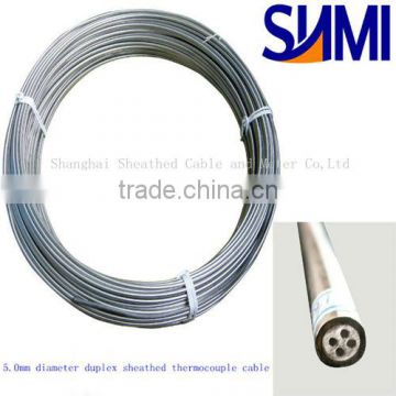 Industrial K type 316Lsheathed 3.0mm duplex thermocouple MI cable