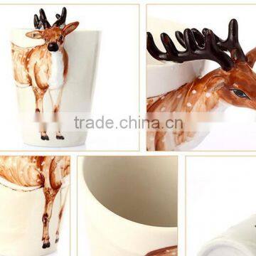 creative promotional cartoon animal sika deer horse and camel model gift ceramic mug