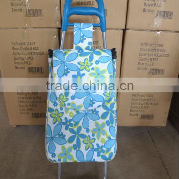 Folding trolley with removable bag and detachable wheels