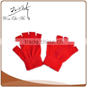 2016 Red Color Fashion Knitted Gloves Without Fingers