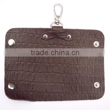 men cheap leather portable car key holder multiple key holder