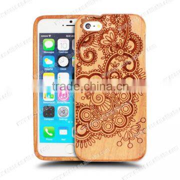 OEM/ODM Universal Curve Engraving Durable wood phone protect case for Iphone 6 in two parts