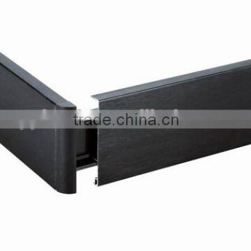 Metal skirting board for wall edge protection