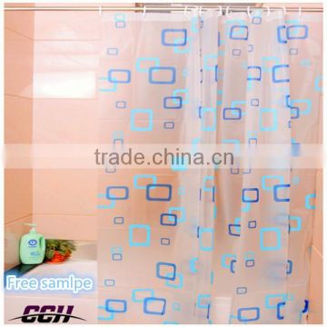 Eco-friendly Elegant Printed Water Repellent Bathroom Curtain /Butterfly Waterproof PEVA Shower Curtain