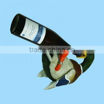 Hot Sale Single Resin Duck Shaped Animal Wine Bottle Holder