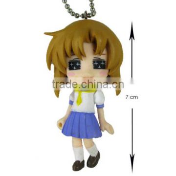 custom make pvc anime girl figure keychain,custom 3d anime figures keychain