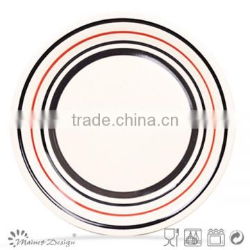 ceramic hand painting plate china style new design with stripes