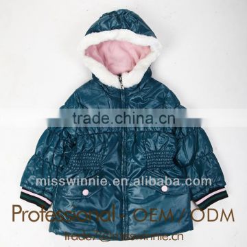girl child coat leather winter mink fur cloth woolen fabric 100% cotton
