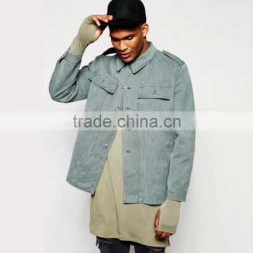 Vintage man jacket Denim Jackets For Men With Back Print and pocket