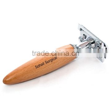 wooden handle safety razor