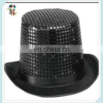 Magician Party Fancy Dress Costume Black Sequin Top Hats HPC-0273