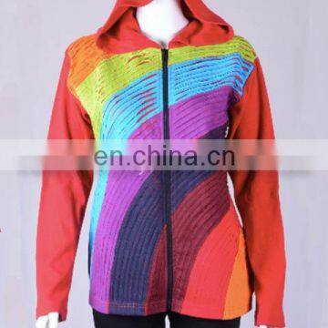 Rainbow Color Cotton Bohemian Hoodies & Jacket CSWJ 445