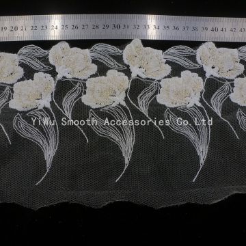 Fashion Garment Accessory Yarn Embroidery Lace Fabric Decoration Wedding Dress