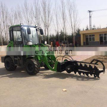 China cheap mini compact loader with trencher, mini farming loader