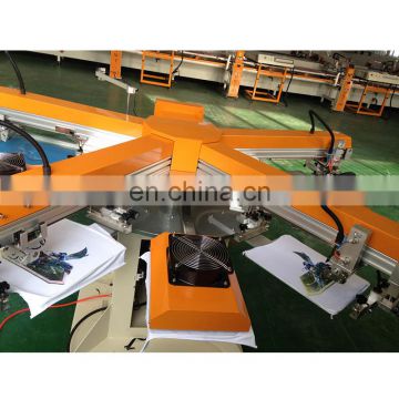 Automatic Screen Printing Machine 4 colors T-Shirt screen printer with oven