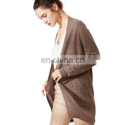 Women Classic Casual Long Cashmere Knitted Cardigan Sweater