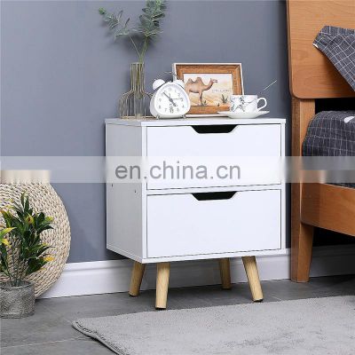 Nightstand White Modern Wood Wooden Bedside Table