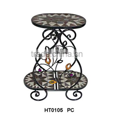 2015 new design 3 tier mosaic flower pot stand garden decoration