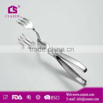 Hot sale food tong with folk for barbecue