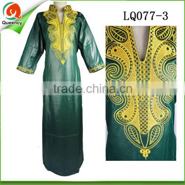 2016 green fashion women long spandex boubou bazin dress for women evening party