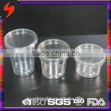 New Product PET Material Plastic 100ml/150m/200ml Sundae Cups with Flat Lids