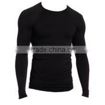 92% Polyester 8% Spandex (Lycra) Plain Black Full Sleeves Compression Shirt / Rash Guard