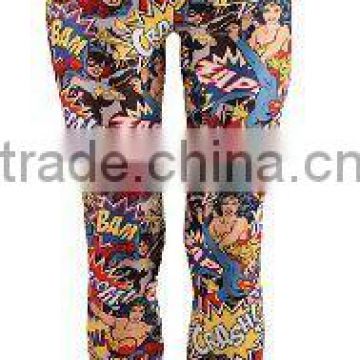 Woman Fitted Sublimated Leggings / Tights Full Length with WonderWoman Custom design