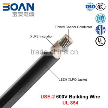 USE-2, Building Wire, 600 V, Tinned Cu/XLPE/Lszh (UL 854)