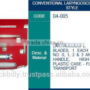 conventional laryngoscope miller , surgical instruments