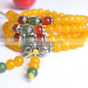 fashion Yellow jade 108 beads bracelets,fashion bracelets