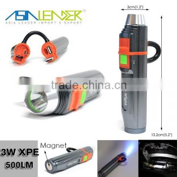 Multifunction USB Rechargeable Flashlight Torch