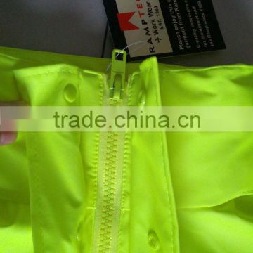 Oxford knit PU workwear raincoat rainsuit relective tape yellow color waterproof breathable
