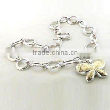 925 silver enamel Butterfly pendant necklaces