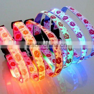 Love Your Pet Sexy Lips LED Dog Collar