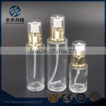 30ml/60ml/80ml cylinder clear glass lotion bottle