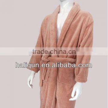 Coffee Coral Fleece Bathrobe For Men Home Robe Brown Robe