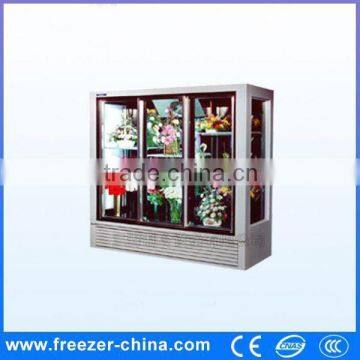 Glass door direct cooling flower chiller showcase