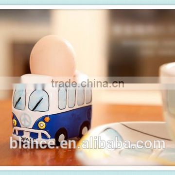 ceramic Camper Van VW design egg holder in 3d bus shape egg cup