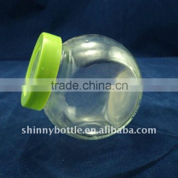 condiment glass packaging canister with plastic lid, 180ml sweet jar