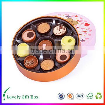 factory directly customized rigid cardboard red round gift box