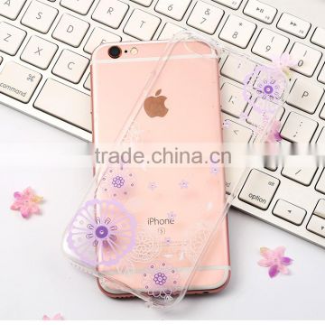 2016 New designi phone6 cases and covers Tpu+pc the lace design with inner cystal for iphone 6/6s