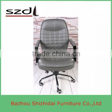 Small modern executive leather armchair with chrome armrest SD-5301
