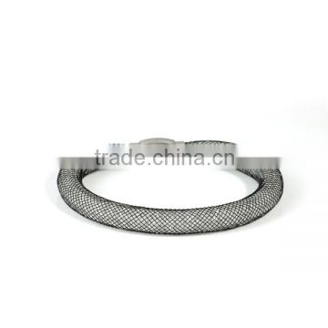 Newest hot sell design stainless steel magnetic button bracelet, resin diamonds beads single star bracelet