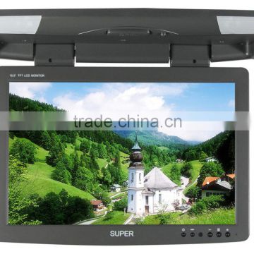 15" bus tv monitor 12V, USB/SD Slot flip down car roof mount monitor