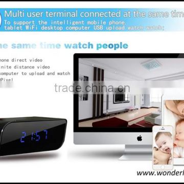 Promotional wide angle 160 degree hidden camera clock
